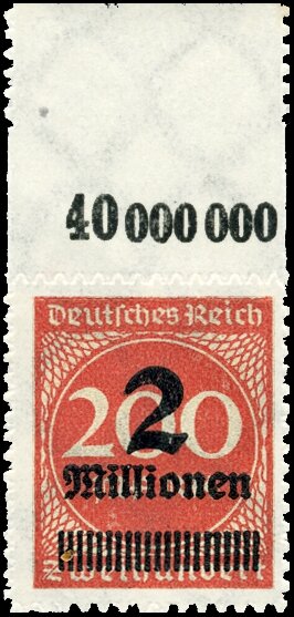 Inflation 1923 Mi.-Nr. 309 B P b OR Oberrand - postfrisch geprüft