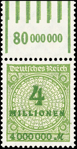 Inflation 1923 Mi.-Nr. 316 W 0`6`0/1`5`1 Oberrand - postfrisch