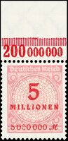 Inflation 1923 Mi.-Nr. 317 A OR Pl. B Oberrand - postfrisch