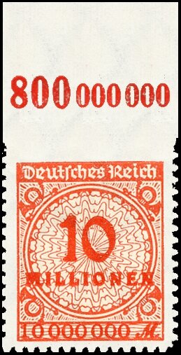 Inflation 1923 Mi.-Nr. 318 B OR Pl. A - postfrisch
