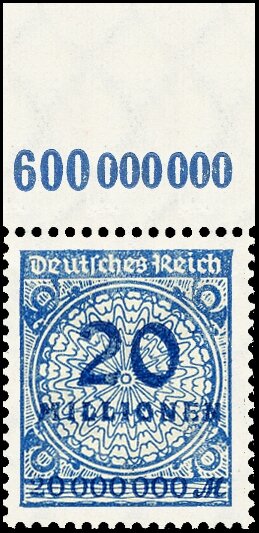 Inflation 1923 Mi.-Nr. 319 A OR Pl. A Oberrand - postfrisch