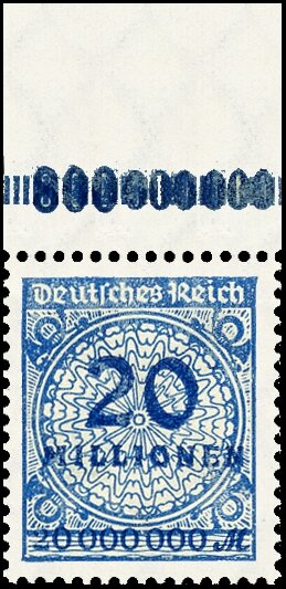 Inflation 1923 Mi.-Nr. 319 A OR Pl. B Oberrand - postfrisch