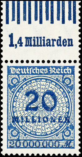 Inflation 1923 Mi.-Nr. 319 Wa OR 060/070 Oberrand - postfrisch