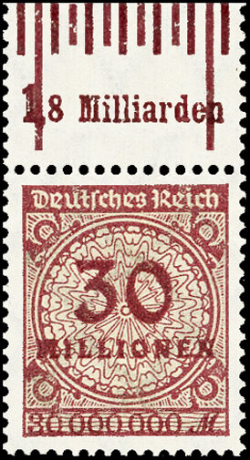 Inflation 1923 Mi.-Nr. 320 W OR 141/070 Oberrand - postfrisch