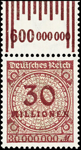 Inflation 1923 Mi.-Nr. 320 W OR 141/151 Oberrand - postfrisch