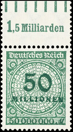 Inflation 1923 Mi.-Nr. 321 Wb OR /070 Oberrand - postfrisch geprüft