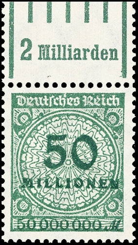 Inflation 1923 Mi.-Nr. 321 Wb OR /151 Oberrand - postfrisch geprüft