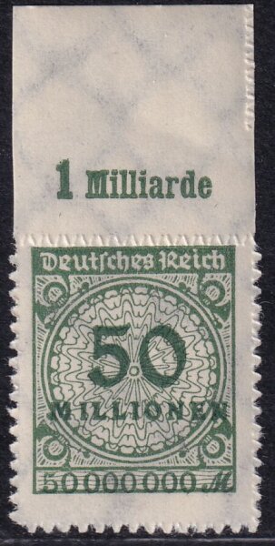 Inflation 1923 Mi.-Nr. 321 B OR Pl. A Oberrand - postfrisch