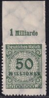 Inflation 1923 Mi.-Nr. 321 B OR Pl. A Oberrand - postfrisch