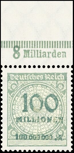 Inflation 1923 Mi.-Nr. 322 A OR Pl. B Oberrand - postfrisch