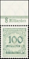Inflation 1923 Mi.-Nr. 322 A OR Pl. B Oberrand - postfrisch