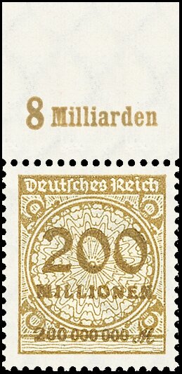 Inflation 1923 Mi.-Nr. 323 Pa OR Pl. A Oberrand - postfrisch