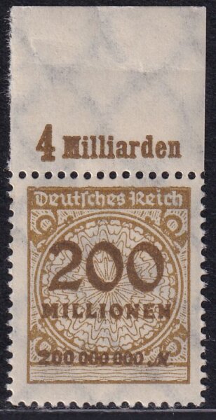 Inflation 1923 Mi.-Nr. 323 A Pb OR Pl. A Oberrand - postfrisch geprüft