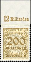 Inflation 1923 Mi.-Nr. 323 B OR Pl. A Oberrand - postfrisch