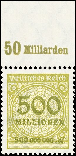 Inflation 1923 Mi.-Nr. 324 A OR Pl. A - postfrisch