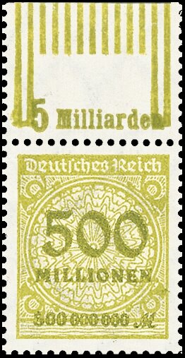 Inflation 1923 Mi.-Nr. 324 A OR P/Wa 292 Oberrand - postfrisch geprüft