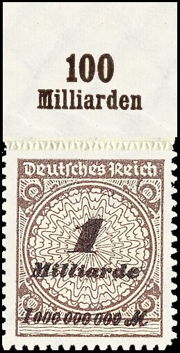 Inflation 1923 Mi.-Nr. 325 B OR Pl. A - postfrisch