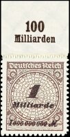 Inflation 1923 Mi.-Nr. 325 B OR Pl. A Oberrand - postfrisch