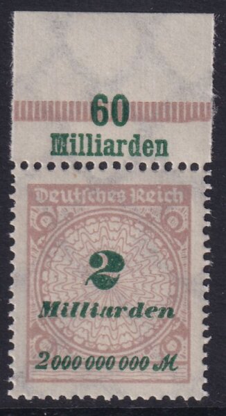 Inflation 1923 Mi.-Nr. 326 A OR Pl. B Oberrand - postfrisch