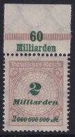 Inflation 1923 Mi.-Nr. 326 A OR Pl. B Oberrand - postfrisch