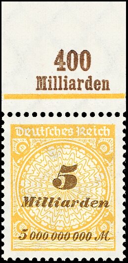 Inflation 1923 Mi.-Nr. 327 A OR Pl. C Oberrand - postfrisch