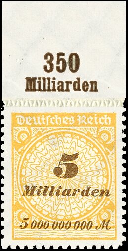 Inflation 1923 Mi.-Nr. 327 B OR Pl. A Oberrand - postfrisch