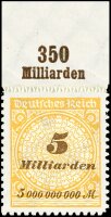 Inflation 1923 Mi.-Nr. 327 B OR Pl. A - postfrisch