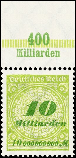 Inflation 1923 Mi.-Nr. 328 A OR Pl. B Oberrand - postfrisch