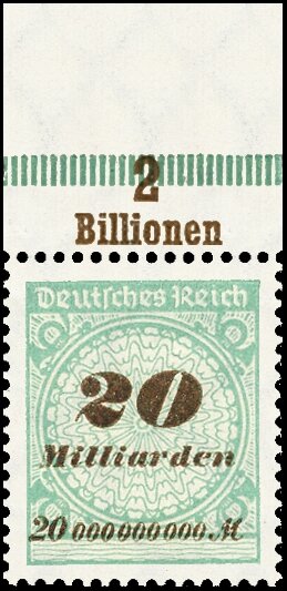 Inflation 1923 Mi.-Nr. 329 A OR Pl. B Oberrand - postfrisch