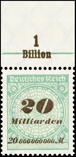 Inflation 1923 Mi.-Nr. 329 A OR Pl. C Oberrand - postfrisch