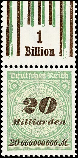 Inflation 1923 Mi.-Nr. 329 W OR 141/232 Oberrand - postfrisch