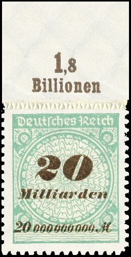 Inflation 1923 Mi.-Nr. 329 B OR Pl. A Oberrand - postfrisch