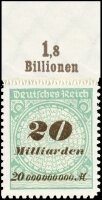 Inflation 1923 Mi.-Nr. 329 B OR Pl. A Oberrand - postfrisch