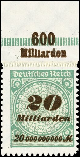 Inflation 1923 Mi.-Nr. 329 B OR Pl. B Oberrand - postfrisch