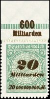 Inflation 1923 Mi.-Nr. 329 B OR Pl. B Oberrand - postfrisch
