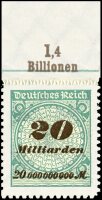 Inflation 1923 Mi.-Nr. 329 B OR Pl. C Oberrand - postfrisch