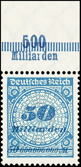 Inflation 1923 Mi.-Nr. 330 A OR Pl. B Oberrand - postfrisch