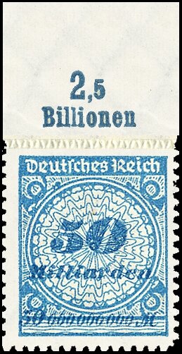 Inflation 1923 Mi.-Nr. 330 B OR Pl. A Oberrand - postfrisch