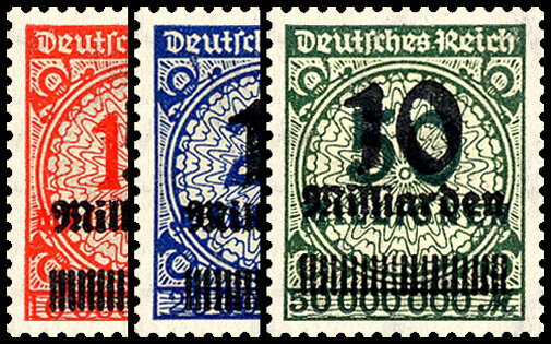 Inflation 1923 Mi.-Nr. 334-336 B - postfrisch