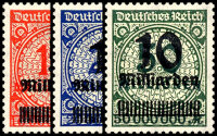 Inflation 1923 Mi.-Nr. 334-336 B - postfrisch