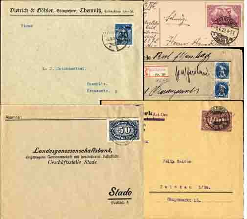 Inflation Lot - 10 verschiedene Belege Inflationszeit