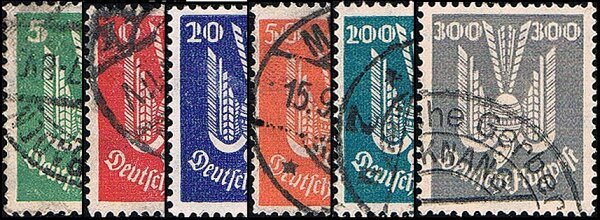 Deutsches Reich 1924 Mi.-Nr. 344-350 - gestempelt