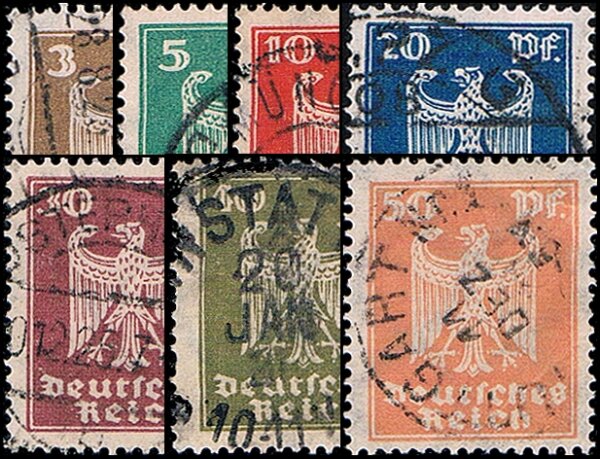 Deutsches Reich 1924 Mi.-Nr. 355-361 - gestempelt