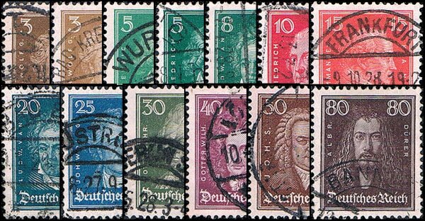 Deutsches Reich 1926 Mi.-Nr. 385-397 - gestempelt