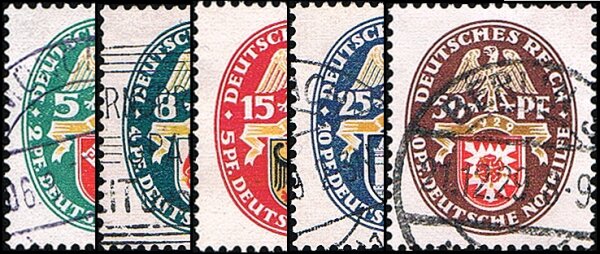 Deutsches Reich 1929 Mi.-Nr. 430-434 - gestempelt