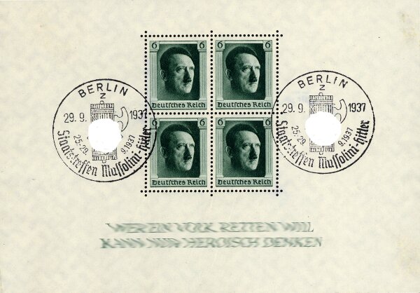 Deutsches Reich 1937 Block 7 - gestempelt