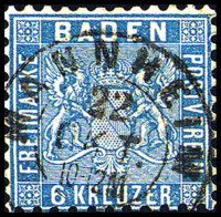 Baden 1862 Mi.-Nr. 14b - gestempelt