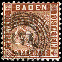 Baden 1862 Mi.-Nr. 15 - gestempelt