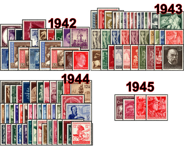 III. Reich Jahrgang 1942-45 - postfrisch