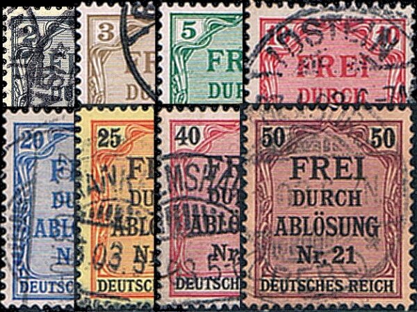 DR Dienst 1903 Mi.-Nr. 1-8 - gestempelt